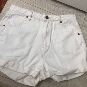 White jean shorts